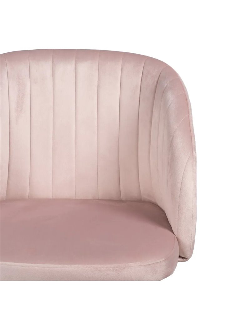 SILLA TERCIOPELO ROSA TEJIDO-METAL SALÓN 54 X 51 X 79,50 CM REF.608838