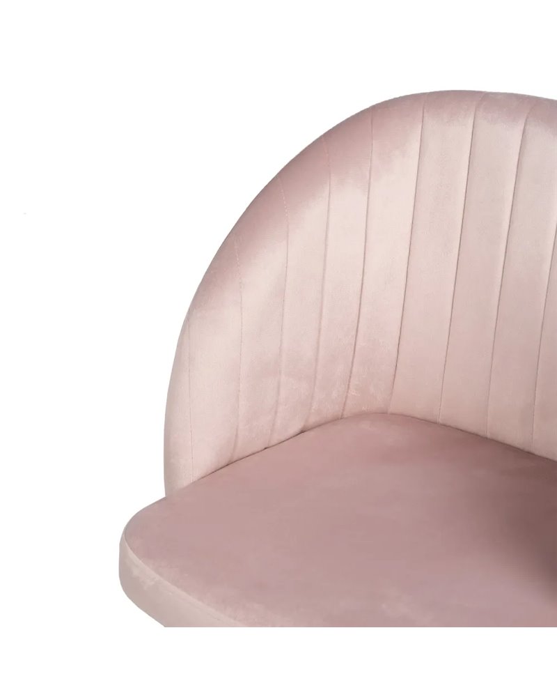 SILLA TERCIOPELO ROSA TEJIDO-METAL SALÓN 54 X 51 X 79,50 CM REF.608838