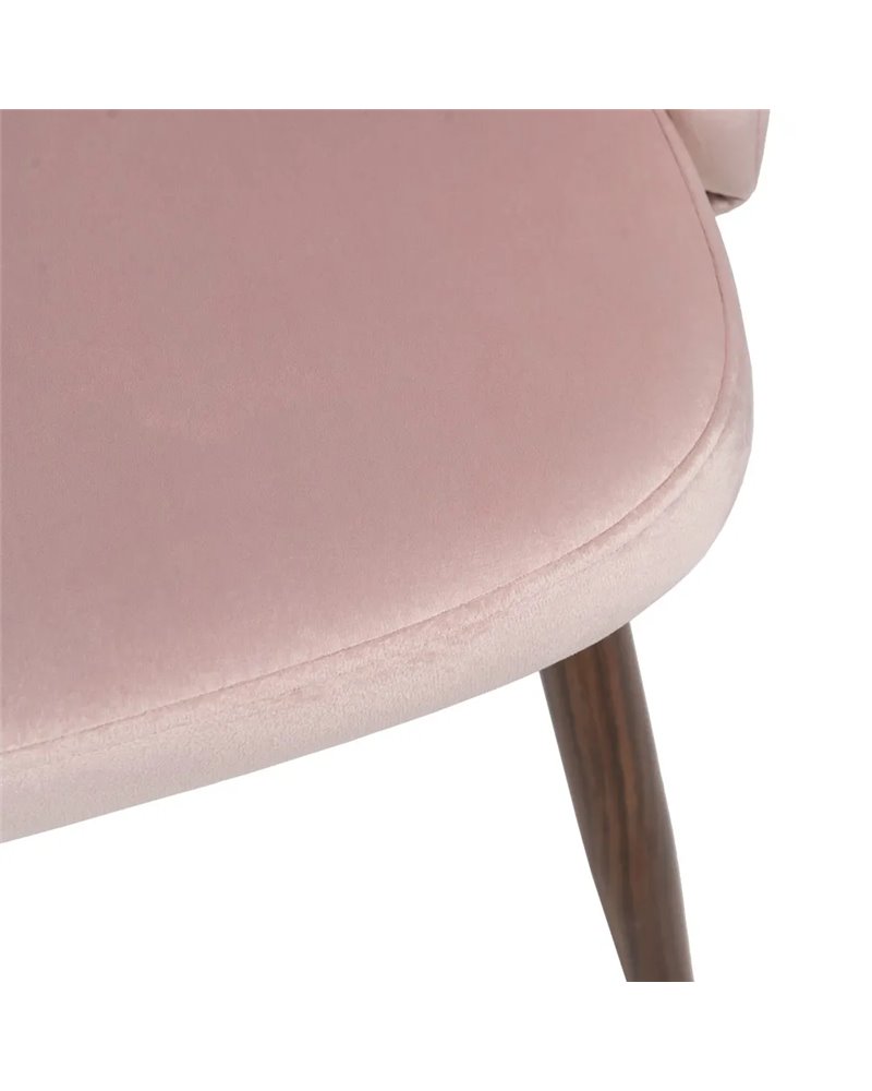 SILLA TERCIOPELO ROSA TEJIDO-METAL SALÓN 54 X 51 X 79,50 CM REF.608838