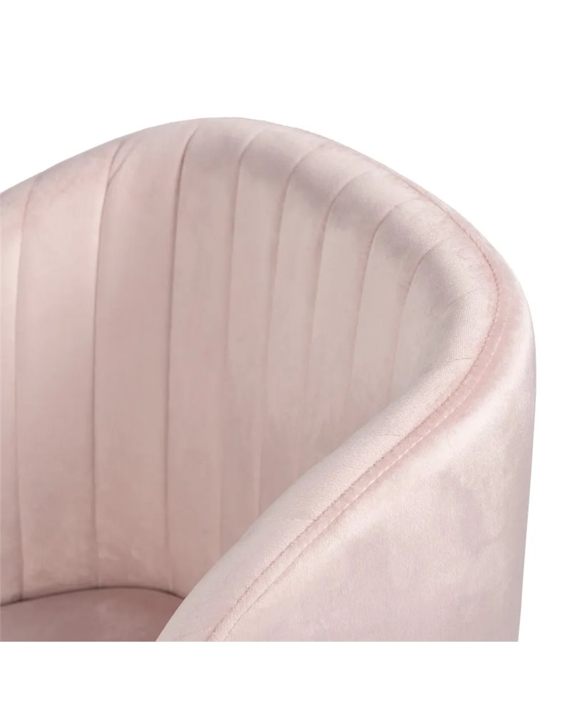 SILLA TERCIOPELO ROSA TEJIDO-METAL SALÓN 54 X 51 X 79,50 CM REF.608838