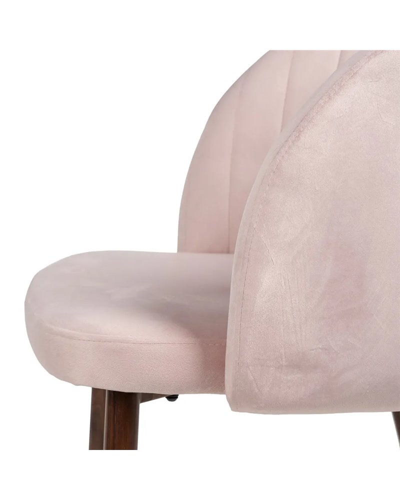SILLA TERCIOPELO ROSA TEJIDO-METAL SALÓN 54 X 51 X 79,50 CM REF.608838