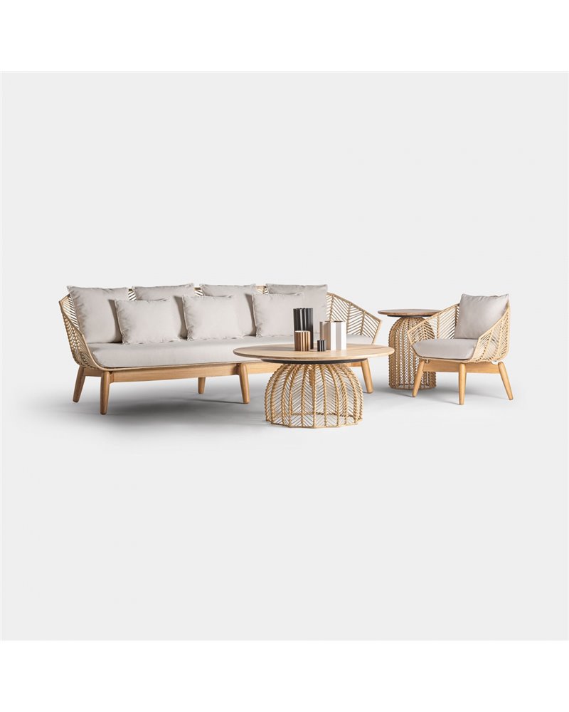 SOFÁ PLISSÉ RATTAN REF-28395