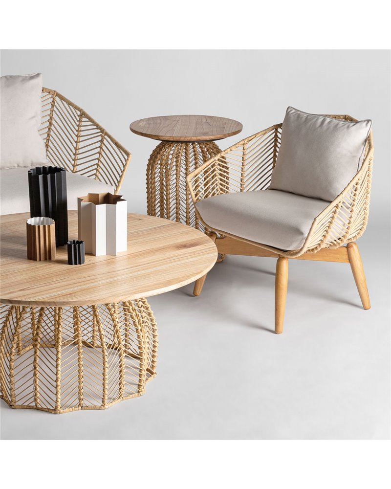 SOFÁ PLISSÉ RATTAN REF-28395