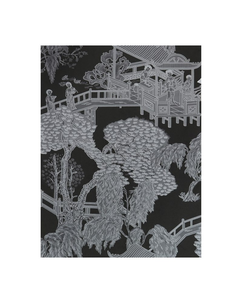 Papel Pintado GDW-5252-002 Zhou Jun Negro-Plata - LORENZO CASTILLO Papel Pintado GDW-5252-002 Zhou Jun Negro-Plata - LORENZO CASTILLO