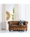 SOFÁ 2 PLAZAS MARRÓN PIEL SALÓN 153 X 83 X 76 CM REF.606275