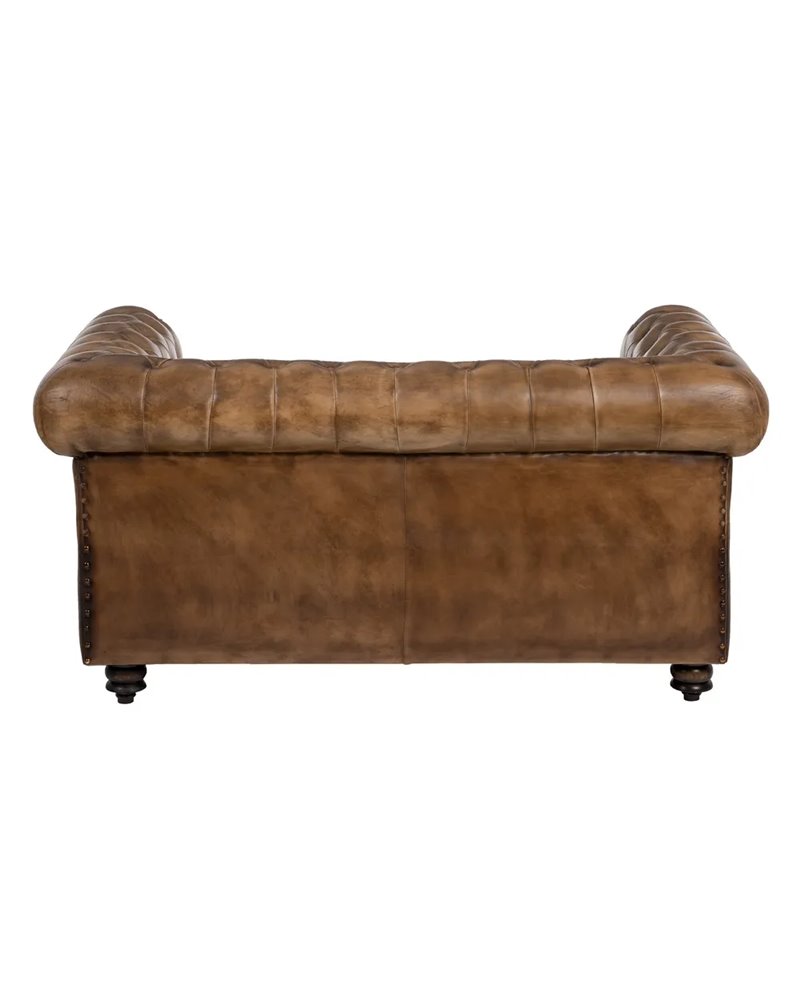 SOFÁ 2 PLAZAS MARRÓN PIEL SALÓN 153 X 83 X 76 CM REF.606275