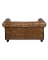 SOFÁ 2 PLAZAS MARRÓN PIEL SALÓN 153 X 83 X 76 CM REF.606275