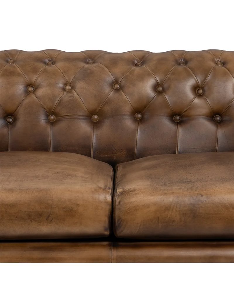 SOFÁ 2 PLAZAS MARRÓN PIEL SALÓN 153 X 83 X 76 CM REF.606275