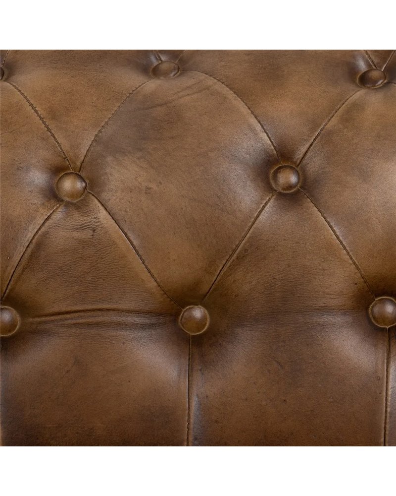 SOFÁ 2 PLAZAS MARRÓN PIEL SALÓN 153 X 83 X 76 CM REF.606275