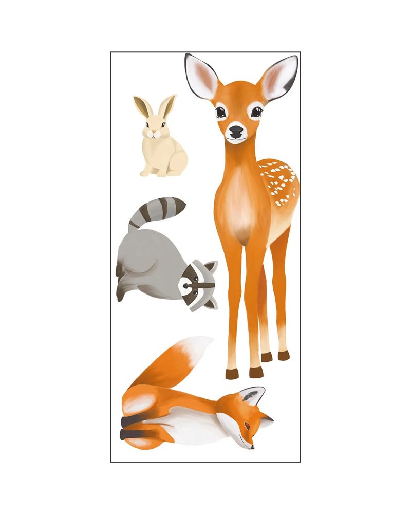 Decor Pre Encolle Animaux De La Foret Marron 105873020 Decor Pre Encolle Animaux De La Foret Marron 105873020
