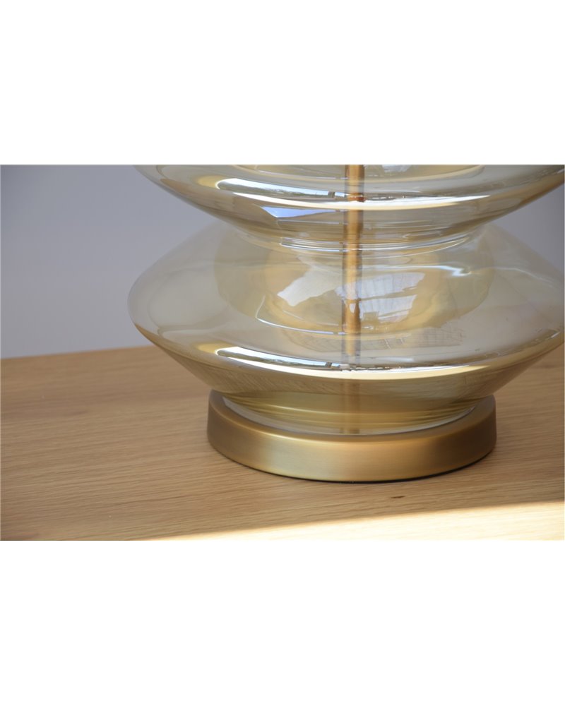 LÁMPARA MESA VIDRIO ÁMBAR ZIG ZAG