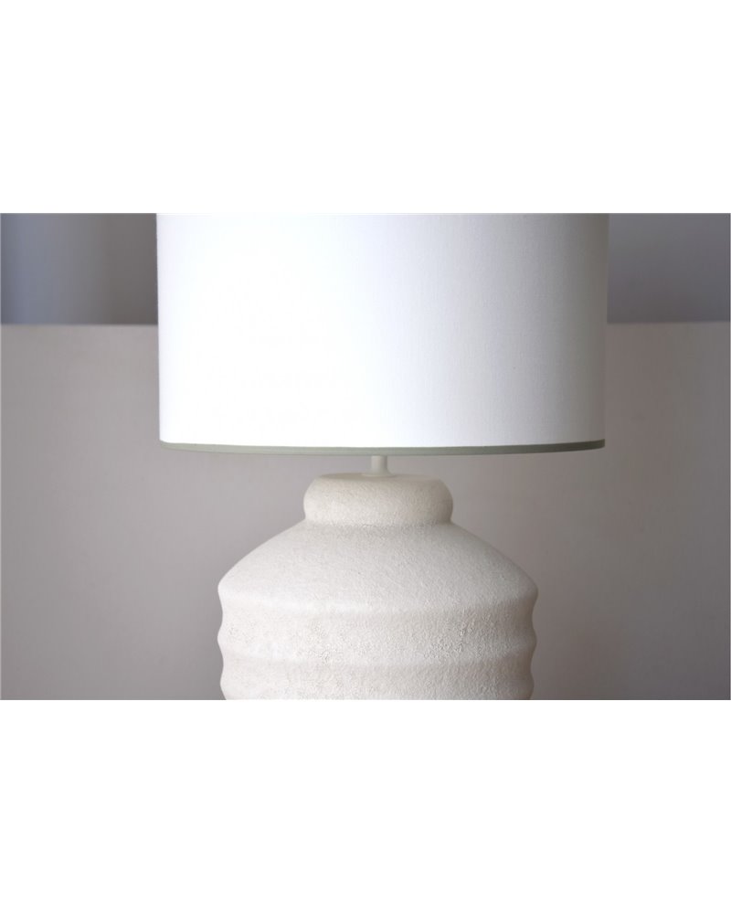 LÁMPARA MESA CERÁMICA TAT. BLANCO TEXTUR