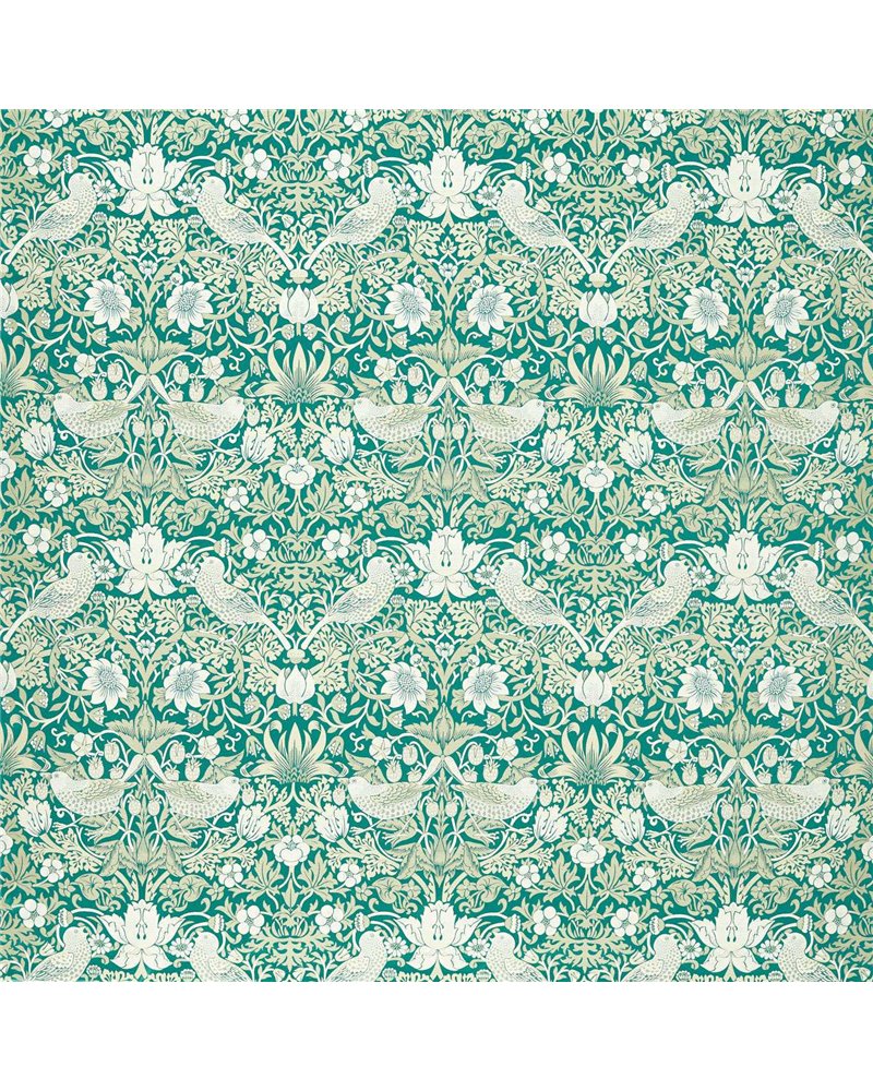 Strawberry Thief Jacquard Teal F1746-06 Strawberry Thief Jacquard Teal F1746-06
