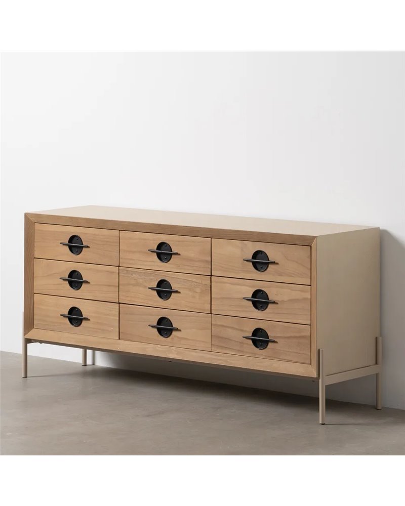 APARADOR BLANCO-NATURAL MADERA-METAL 148 X 38 X 66 CM REF.-611318 APARADOR BLANCO-NATURAL MADERA-METAL 148 X 38 X 66 CM REF.-611318