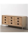 APARADOR BLANCO-NATURAL MADERA-METAL 148 X 38 X 66 CM REF.-611318