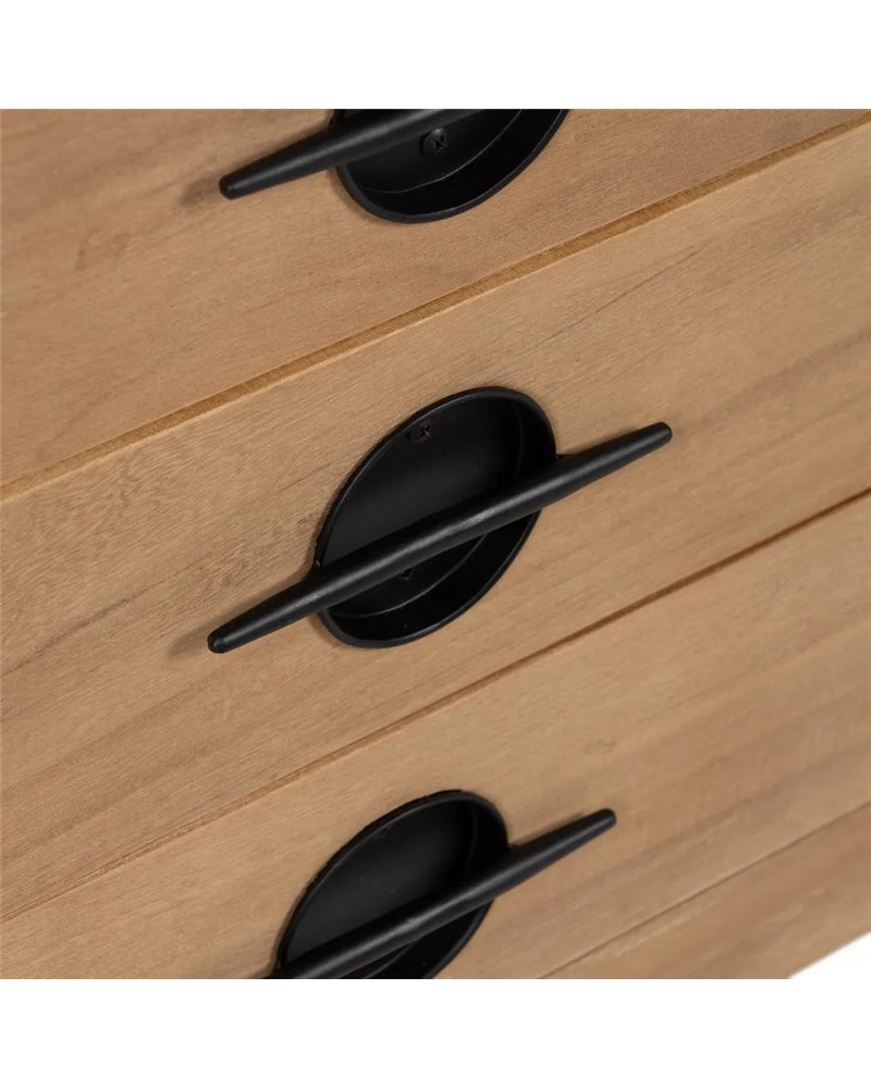 APARADOR BLANCO-NATURAL MADERA-METAL 148 X 38 X 66 CM REF.-611318