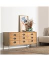 APARADOR BLANCO-NATURAL MADERA-METAL 148 X 38 X 66 CM REF.-611318
