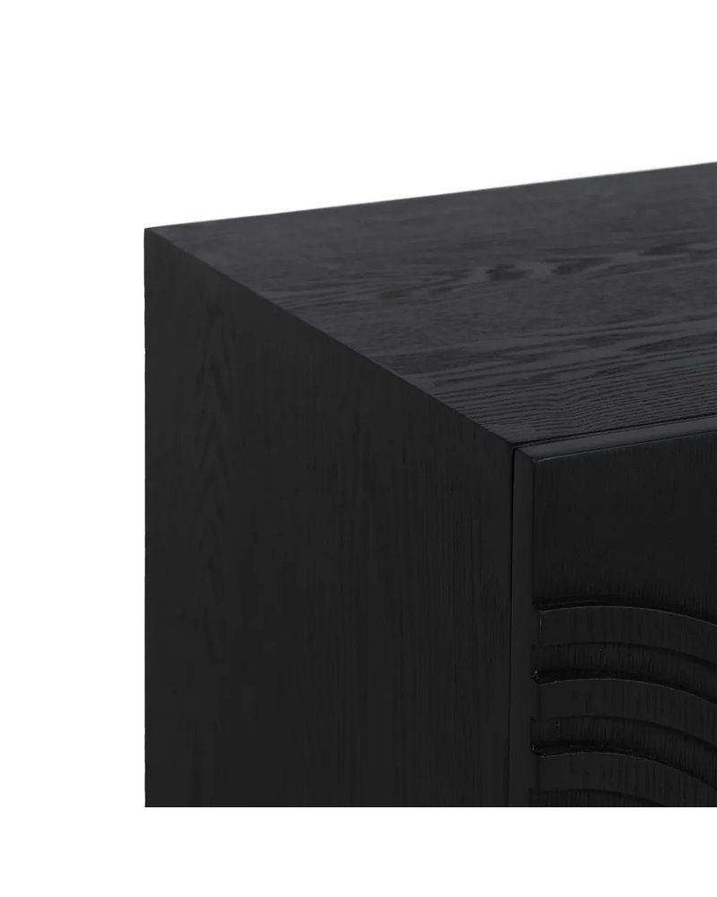 APARADOR NEGRO-ORO MADERA-METAL 160 X 40 X 80 CM REF.-611291