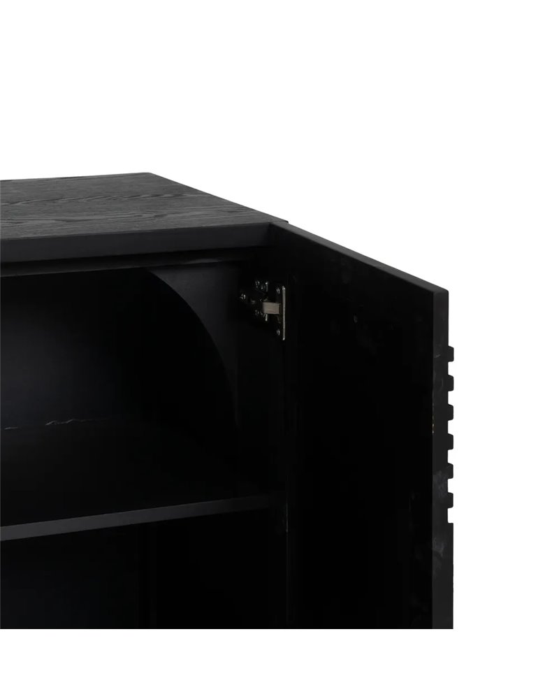 APARADOR NEGRO-ORO MADERA-METAL 160 X 40 X 80 CM REF.-611291