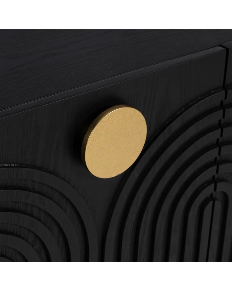 APARADOR NEGRO-ORO MADERA-METAL 160 X 40 X 80 CM REF.-611291