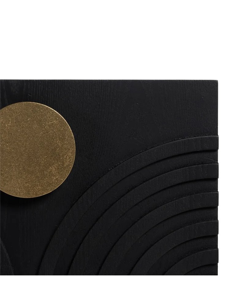 APARADOR NEGRO-ORO MADERA-METAL 160 X 40 X 80 CM REF.-611291