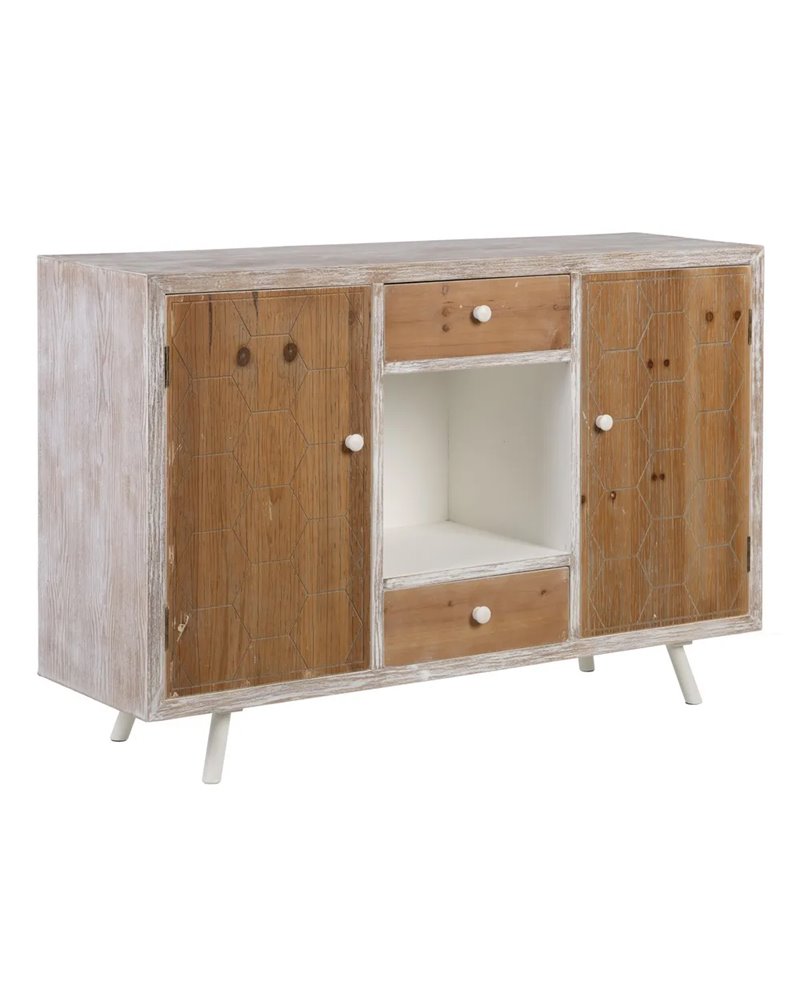 APARADOR BLANCO-NATURAL 120 X 35 X 80 CM REF.-604414