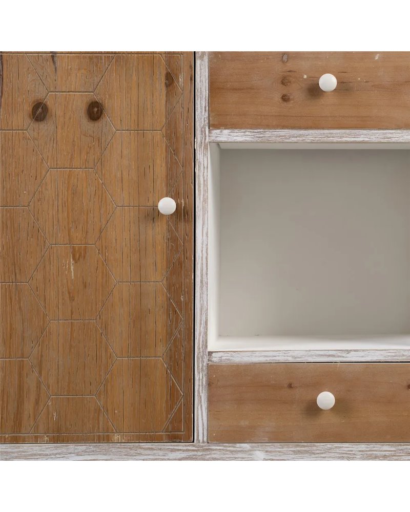 APARADOR BLANCO-NATURAL 120 X 35 X 80 CM REF.-604414