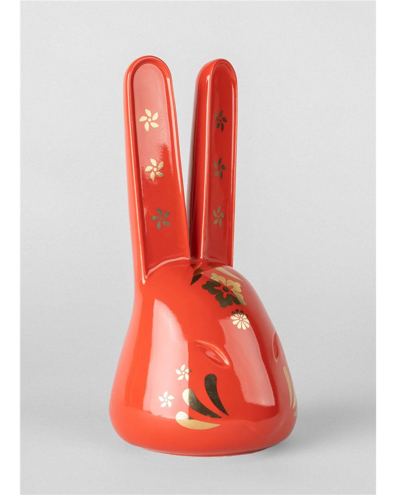 Escultura El Conejo. Rojo - oro