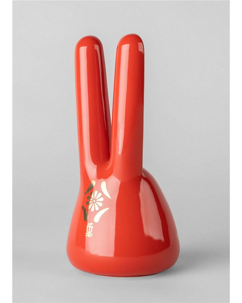 Escultura El Conejo. Rojo - oro
