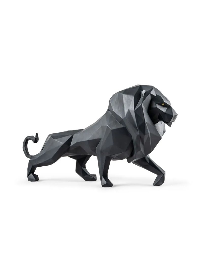 Escultura León. Negro mate Escultura León. Negro mate