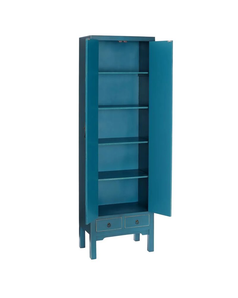 ARMARIO 2 PUERTAS Y 2 CAJONES AZUL DM 55 X 33 X 185 CM