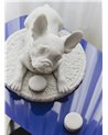 Escultura Bulldog francés con macarons. Re-Deco