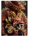 Escultura Dragón protector. Lustre oro y rojo. Serie limitada