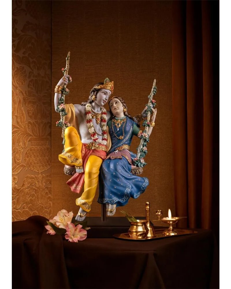 Escultura Radha Krishna en columpio. Serie Limitada Escultura Radha Krishna en columpio. Serie Limitada