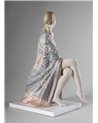 Escultura Desnudo con mantón. Metalizado