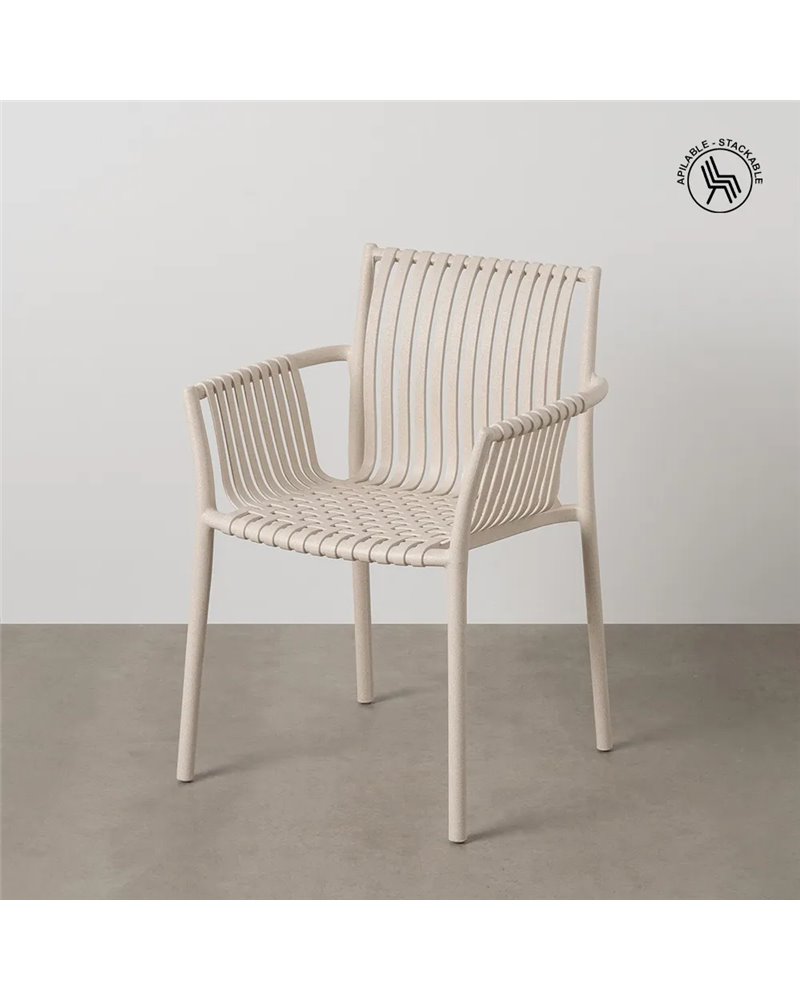 SILLA BEIGE PP EXTERIOR 59 X 56,50 X 83 CM
