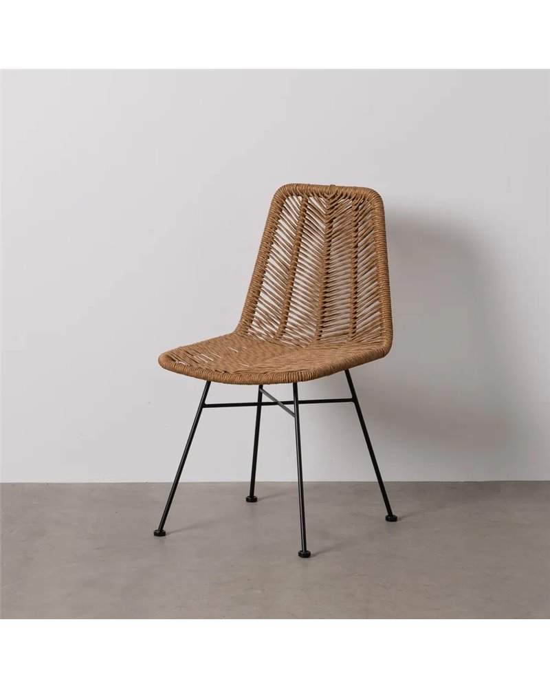 SILLA NATURAL PE-ACERO SALÓN 47 X 57 X 85,50 CM