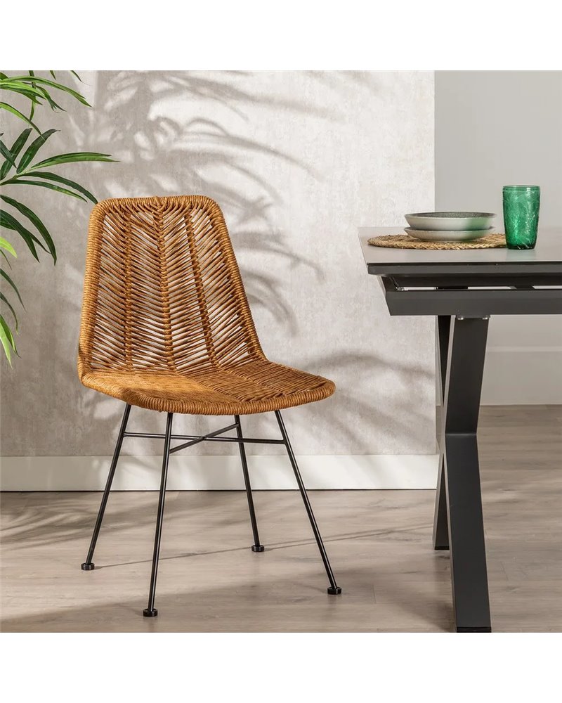 SILLA NATURAL PE-ACERO SALÓN 47 X 57 X 85,50 CM