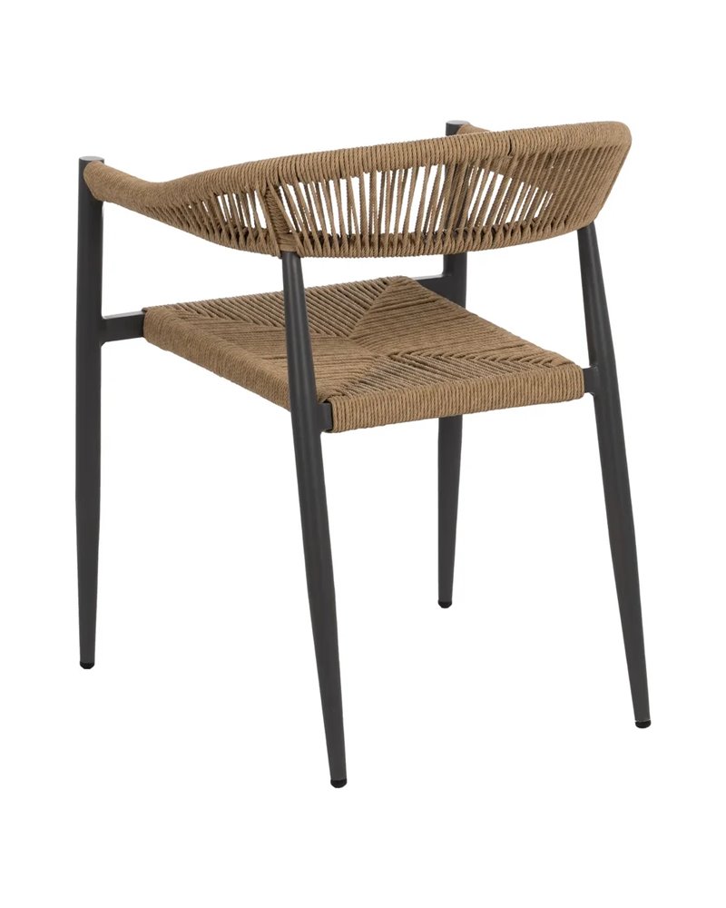 SILLA BEIGE-GRIS PE-ALUMINIO SALÓN 57,50 X 56 X 74 CM