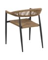 SILLA BEIGE-GRIS PE-ALUMINIO SALÓN 57,50 X 56 X 74 CM