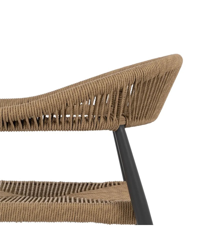 SILLA BEIGE-GRIS PE-ALUMINIO SALÓN 57,50 X 56 X 74 CM