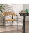 SILLA BEIGE-GRIS PE-ALUMINIO SALÓN 57,50 X 56 X 74 CM