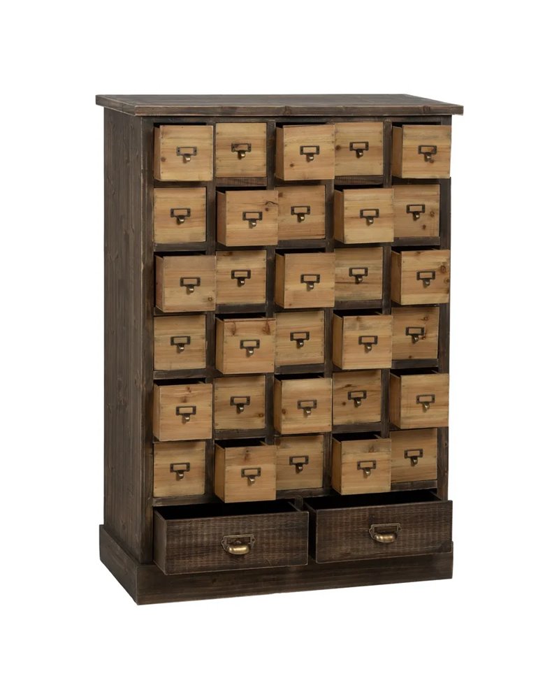 MUEBLE CAJONES NATURAL-GRIS DM-MADERA 80,50 X 35 X 115 CM