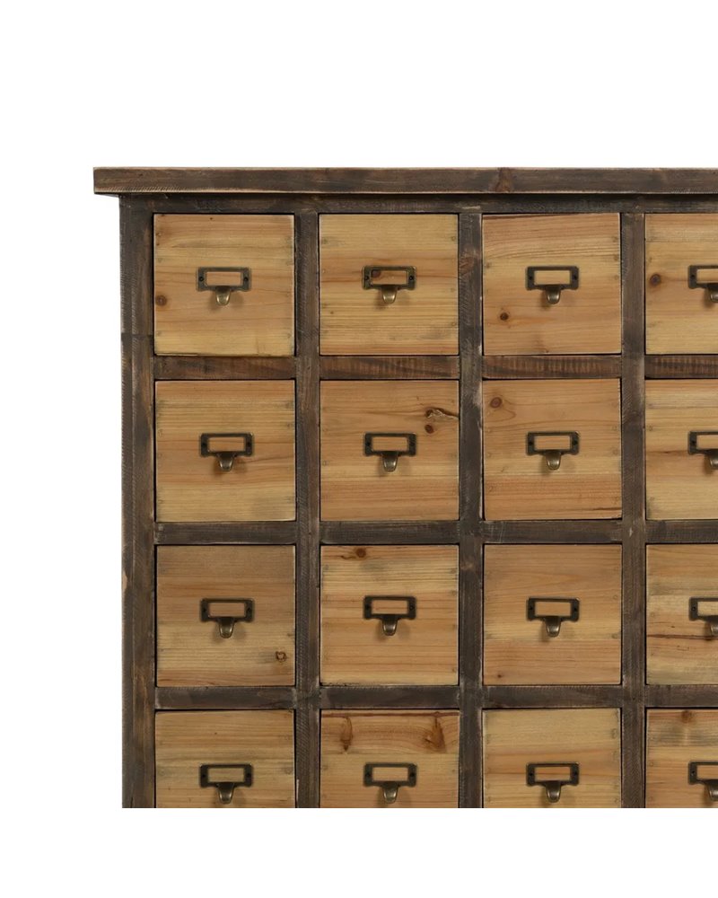 MUEBLE CAJONES NATURAL-GRIS DM-MADERA 80,50 X 35 X 115 CM