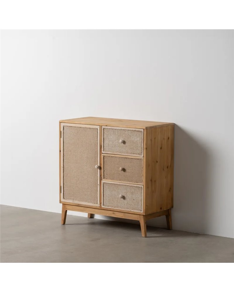 MUEBLE RECIBIDOR NATURAL DM-MADERA 75,50 X 37 X 75,50 CM