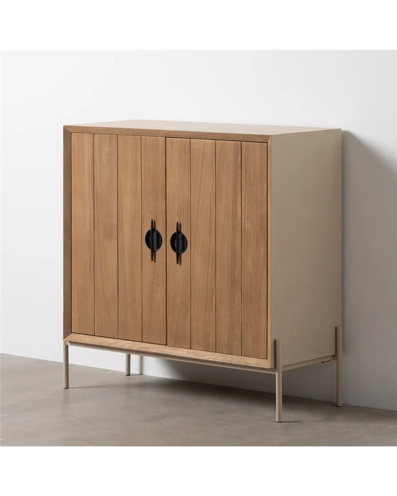 MUEBLE RECIBIDOR BLANCO-NATURAL 100 X 40 X 98,50 CM