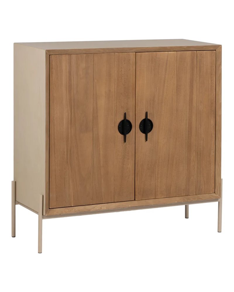 MUEBLE RECIBIDOR BLANCO-NATURAL 100 X 40 X 98,50 CM
