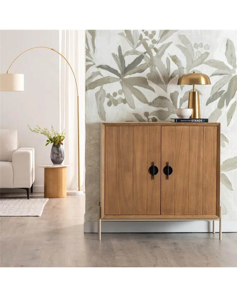 MUEBLE RECIBIDOR BLANCO-NATURAL 100 X 40 X 98,50 CM