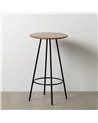 MESA BAR MARRÓN-NEGRO MADERA-METAL 60 X 60 X 105 CM