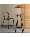 MESA BAR MARRÓN-NEGRO MADERA-METAL 60 X 60 X 105 CM